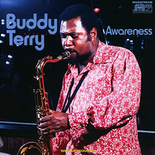 Buddy Terry album cover: a man playing a saxophone in red.