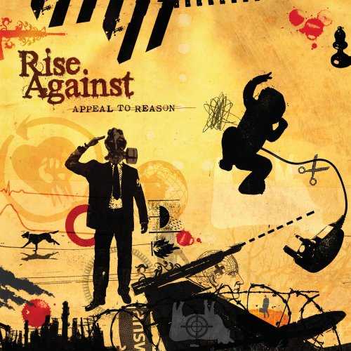 Rise Against album cover: silhouetted figures, gas mask, and chaotic imagery.