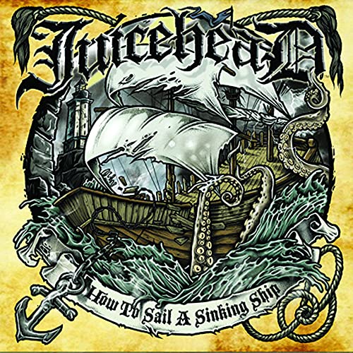 Juicehead album cover: sinking ship, octopus, and lighthouse in stormy seas.
