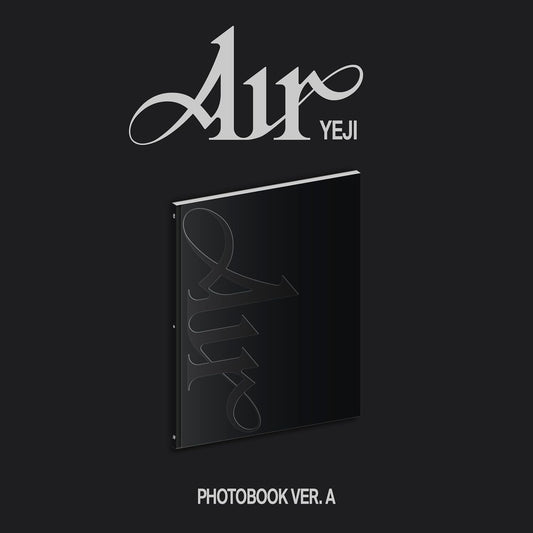 Black “Air” photobook with silver lettering, featuring ITZY’s Yeji.