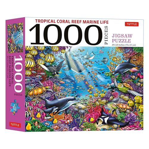 Tropical Coral Reef Marine Life - 1000 Piece Jigsaw Puzzle : Finished Size 29 in X 20 inch (74 x 51 cm)