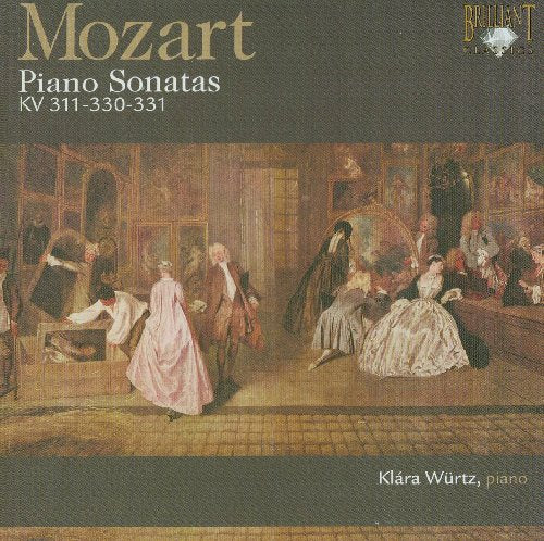 CD cover: Mozart Piano Sonatas, featuring a classical painting scene.