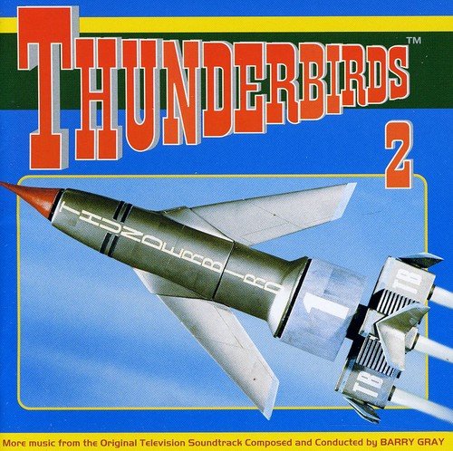 Thunderbirds 2 CD cover featuring a gray rocket against a blue sky.