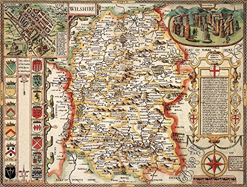Wiltshire Historical 1610 Map 1000 Piece Puzzle