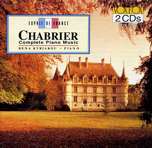 CD cover for Chabrier’s complete piano music with a castle image.