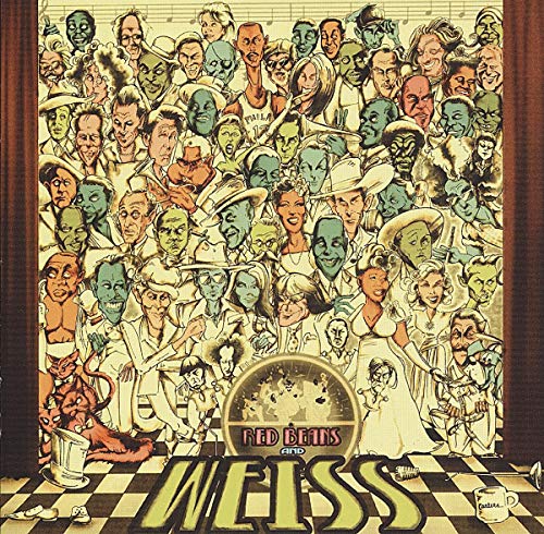 CD cover art: collage of illustrated faces in muted colors, title "Red Beans and Weiss".