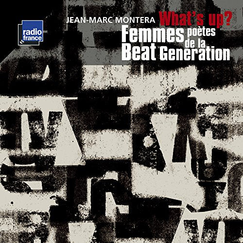 CD cover for "What's Up Femmes Poetes" with abstract black and white design.