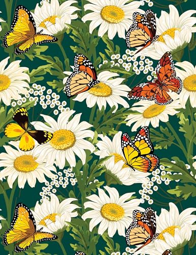 Butterflies and Daisies Journal : Lined Pages and Sprayed Edges