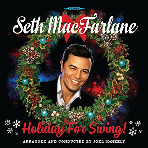 Seth MacFarlane album cover with a festive wreath and portrait.