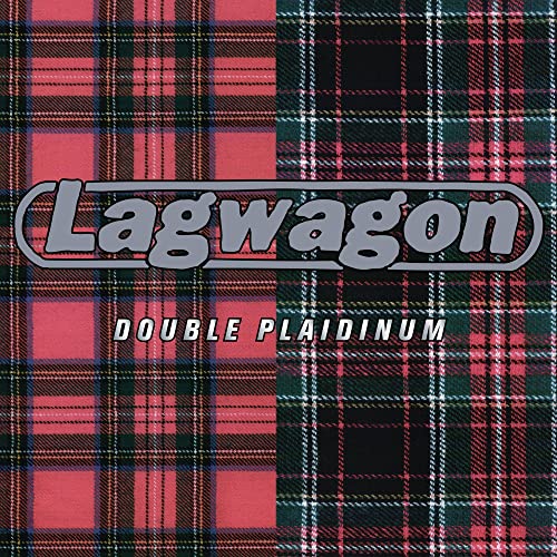 Lagwagon album cover, "Double Plaidinum," featuring red and green plaid patterns.