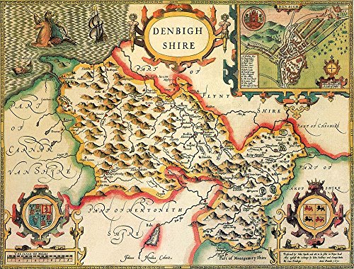 Denbighshire Historical Map 1000 Piece Jigsaw Puzzle (1610). Free print!