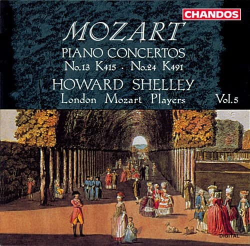 CD cover for Mozart piano concertos with a garden scene.
