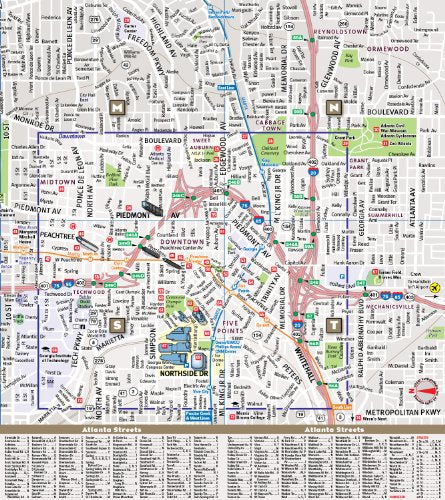 Streetsmart Atlanta Map by Vandam : Laminated pocket size Center City Street Map to Atlanta : 28