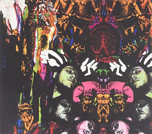 CD cover with repeating, distorted faces in vibrant, abstract colors.