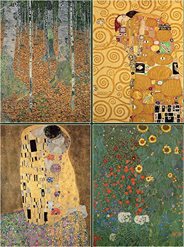 Set of Four Magnetic Notepads: KLIMT : A Collection of Handy Notepads with Easy Magnetic Fastening, Contained Within a Decorative Box