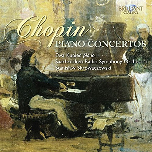 CD cover for Chopin’s Piano Concertos featuring a painterly image of a pianist.