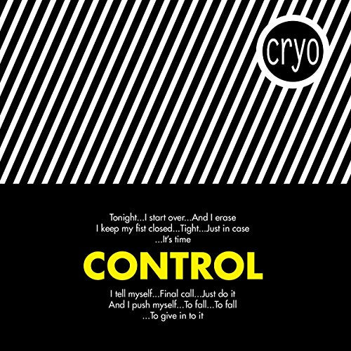 CD cover for “Cryo - Control” with black and white diagonal stripes.