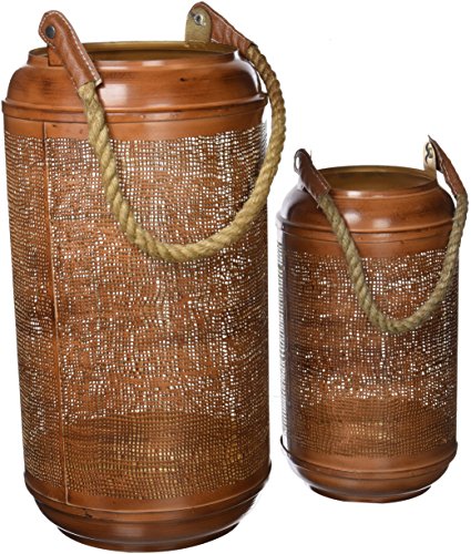 Various - Belssia Lantern with Rope, Stainless Steel, Maroon, 20 x 38 x 20 cm [VINYL]
