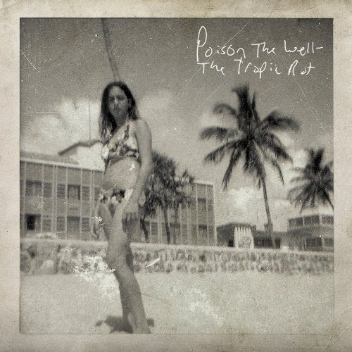 Vintage-style CD cover with a woman, palm trees, and a hotel.