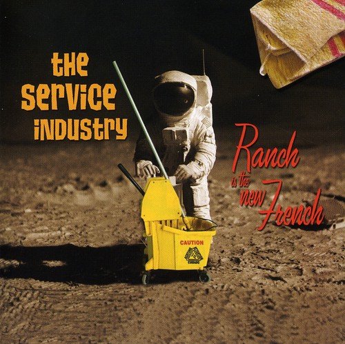 CD cover: astronaut cleaning a lunar landscape with a yellow bucket.