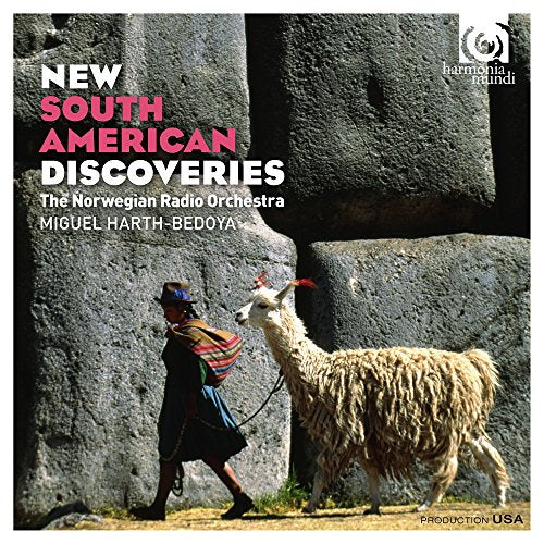 CD cover: Andean woman with llama before ancient stone ruins.