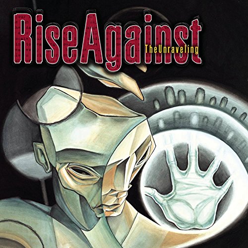 Rise Against album cover: robotic face with hand reaching forward.