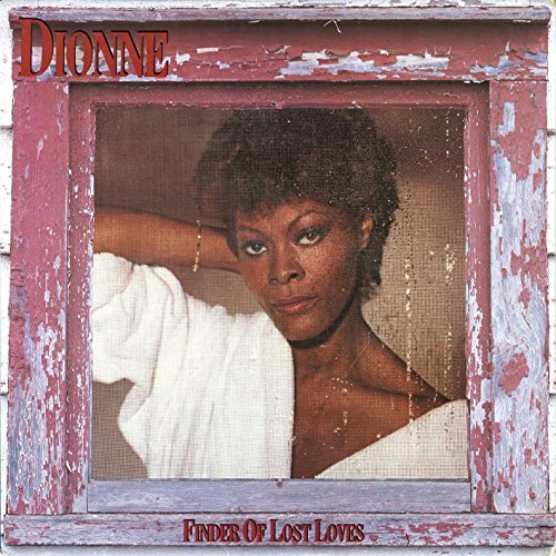 Dionne Warwick portrait framed in distressed red wood, album cover art.