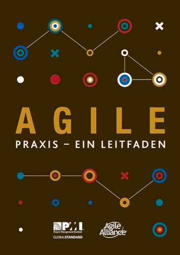 Brown book cover with Agile Praxis title and multicolored circles connected by lines.