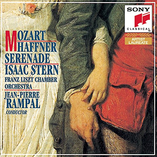 CD cover for Mozart’s Haffner Serenade featuring Isaac Stern and Jean-Pierre Rampal.