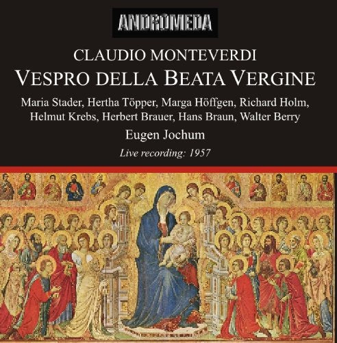 CD cover for Monteverdi’s Vespro della Beate Vergine, featuring religious art.