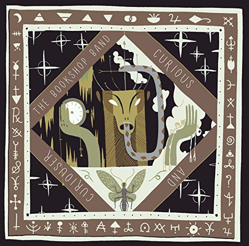 CD cover for The Bookshop Band’s "Curious And Curiouser," illustrated with surreal imagery.