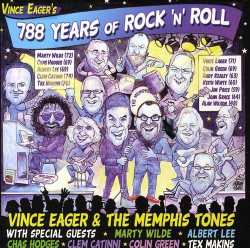 CD cover: cartoon portraits of musicians with "788 Years of Rock N Roll".