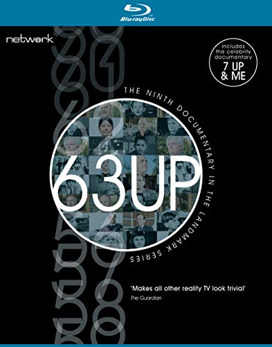 “63 Up” Blu-ray cover featuring a circular collage of portrait photos.