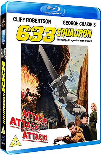 633 Squadron" Blu-ray cover featuring a fighter plane and actors.