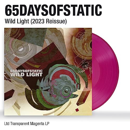 65daysofstatic “Wild Light” vinyl record cover and magenta colored disc.