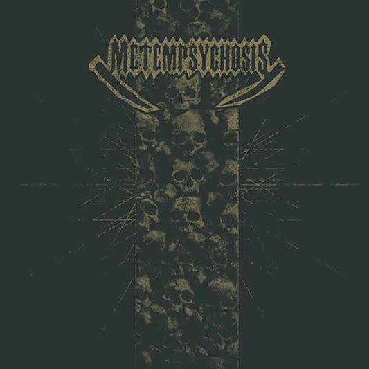 CD cover with band name "Metempsychosis" above a skull and rayburst design.