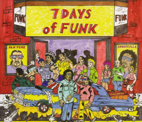 CD cover art: colorful cartoon illustration of a group and lowrider car.