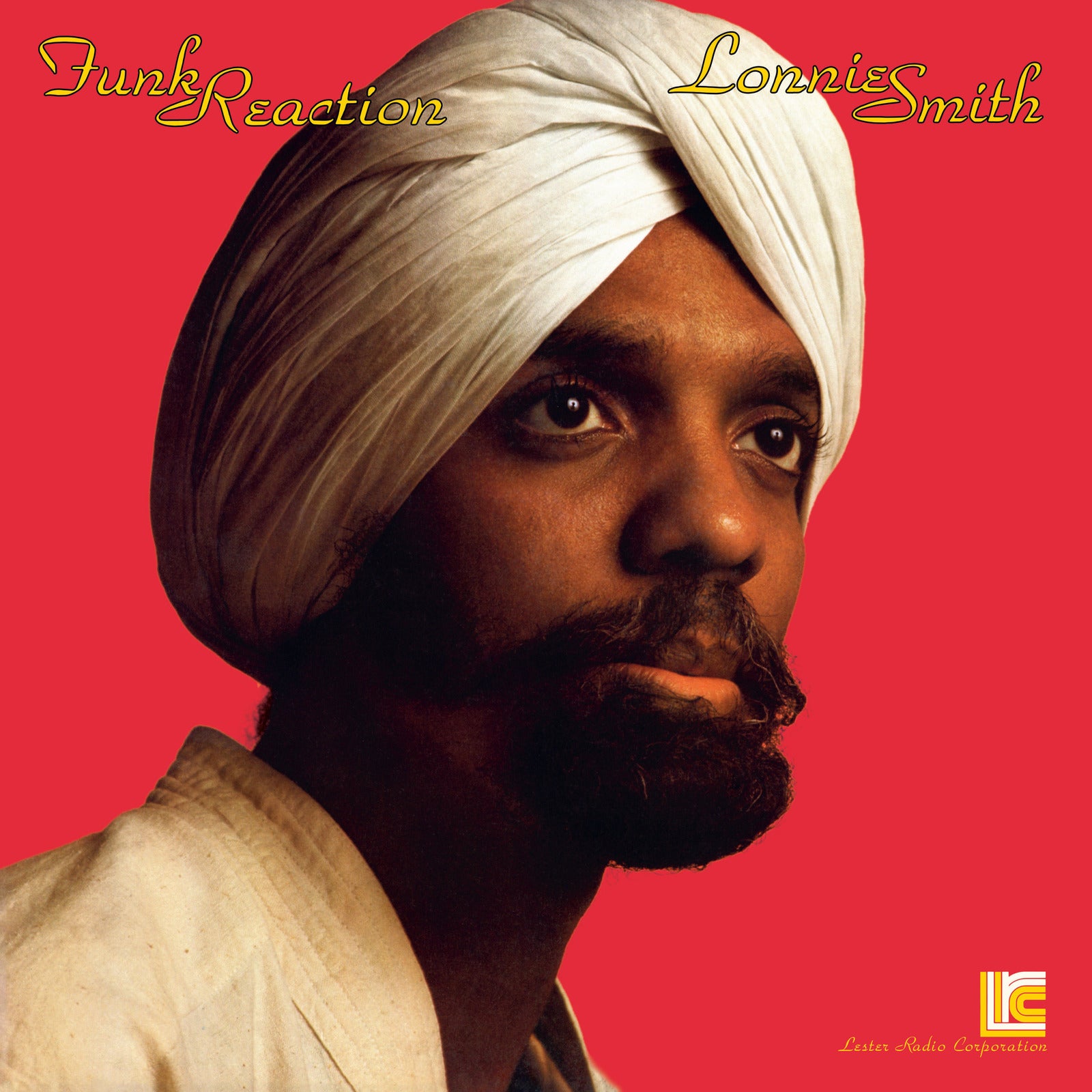 CD cover: Lonnie Smith portrait in turban, red background.