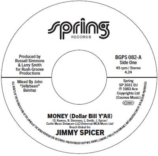 Jimmy Spicer - Money (Dollar Bill Y'all) / Money (Dollar Bill Y'all) (Instrumental) (Vinyl) [VINYL]