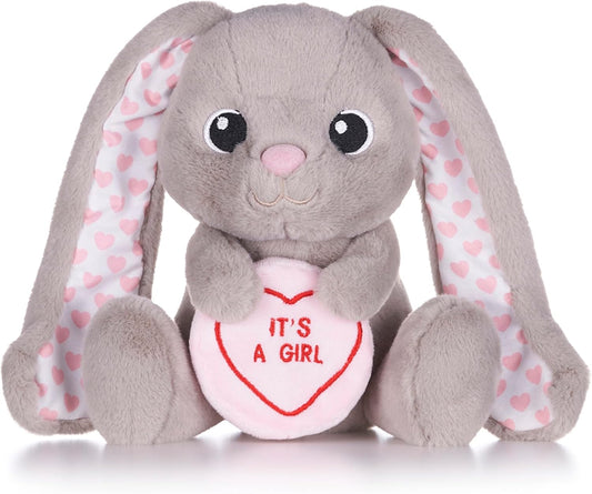 Love Hearts 7" Baby Girl Bunny Plush Gift