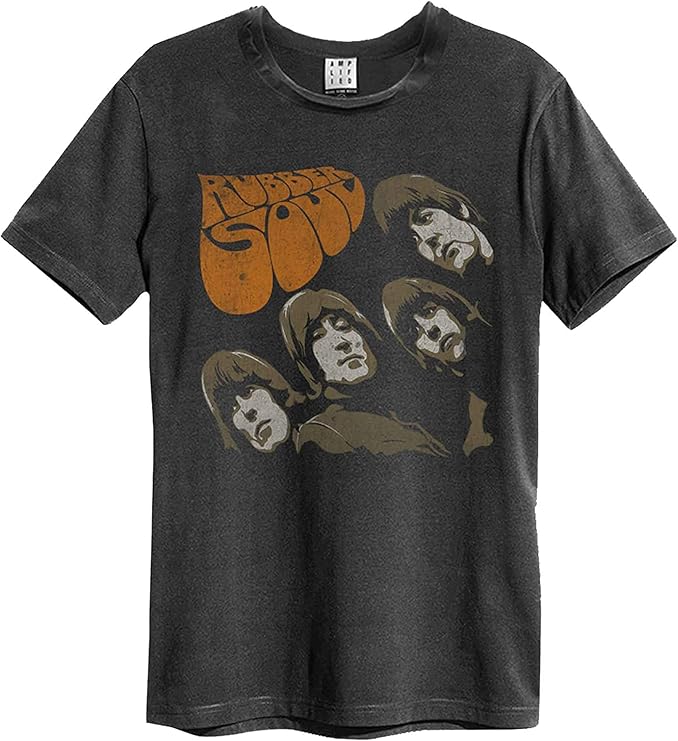 Beatles Rubber Soul Amplified Vintage Charcoal Medium T Shirt