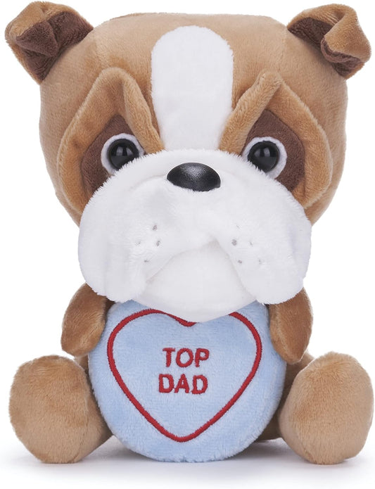 Love Hearts 7" Top Dad Bulldog Plush Gift