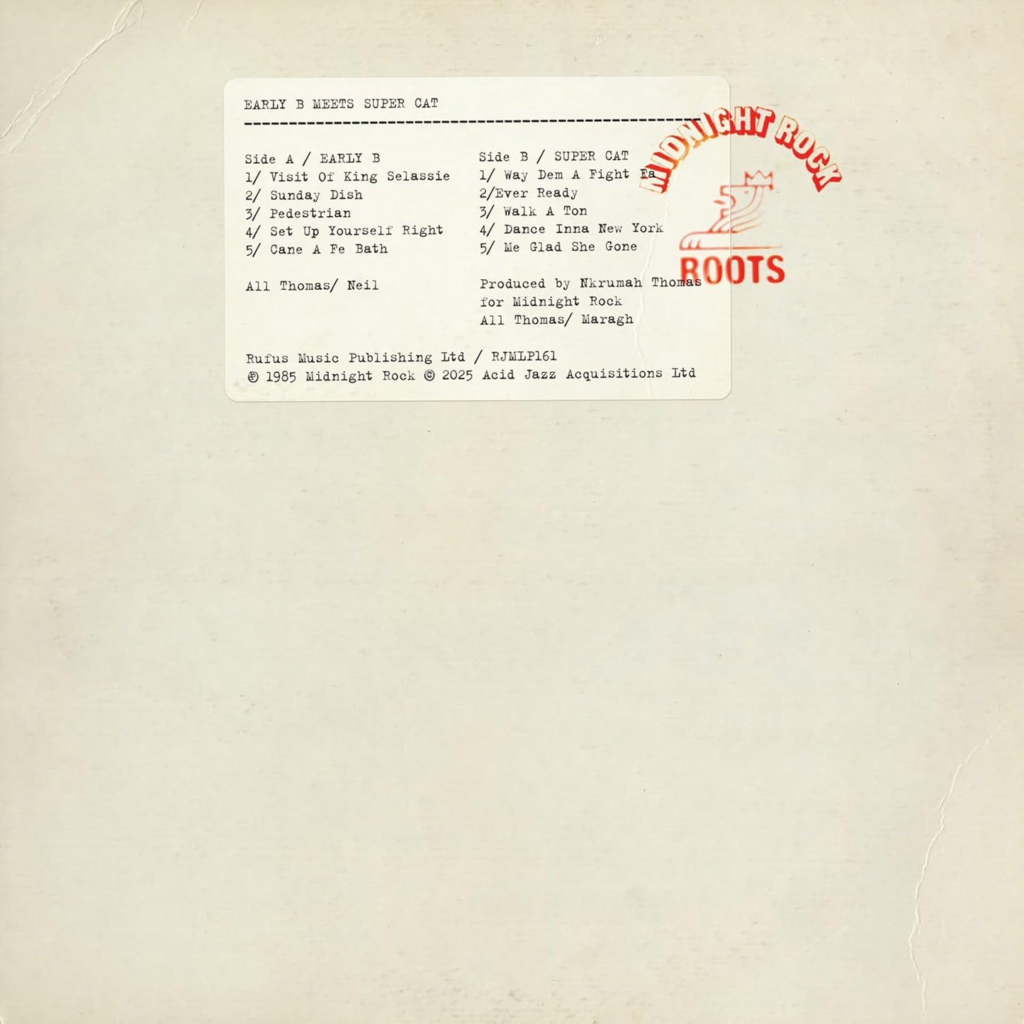 Early B & Super Cat - Early B Meets Super Cat [VINYL]