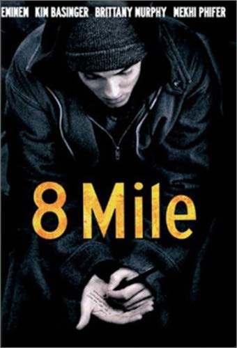 “8 Mile” DVD cover featuring Eminem wearing a beanie and jacket.