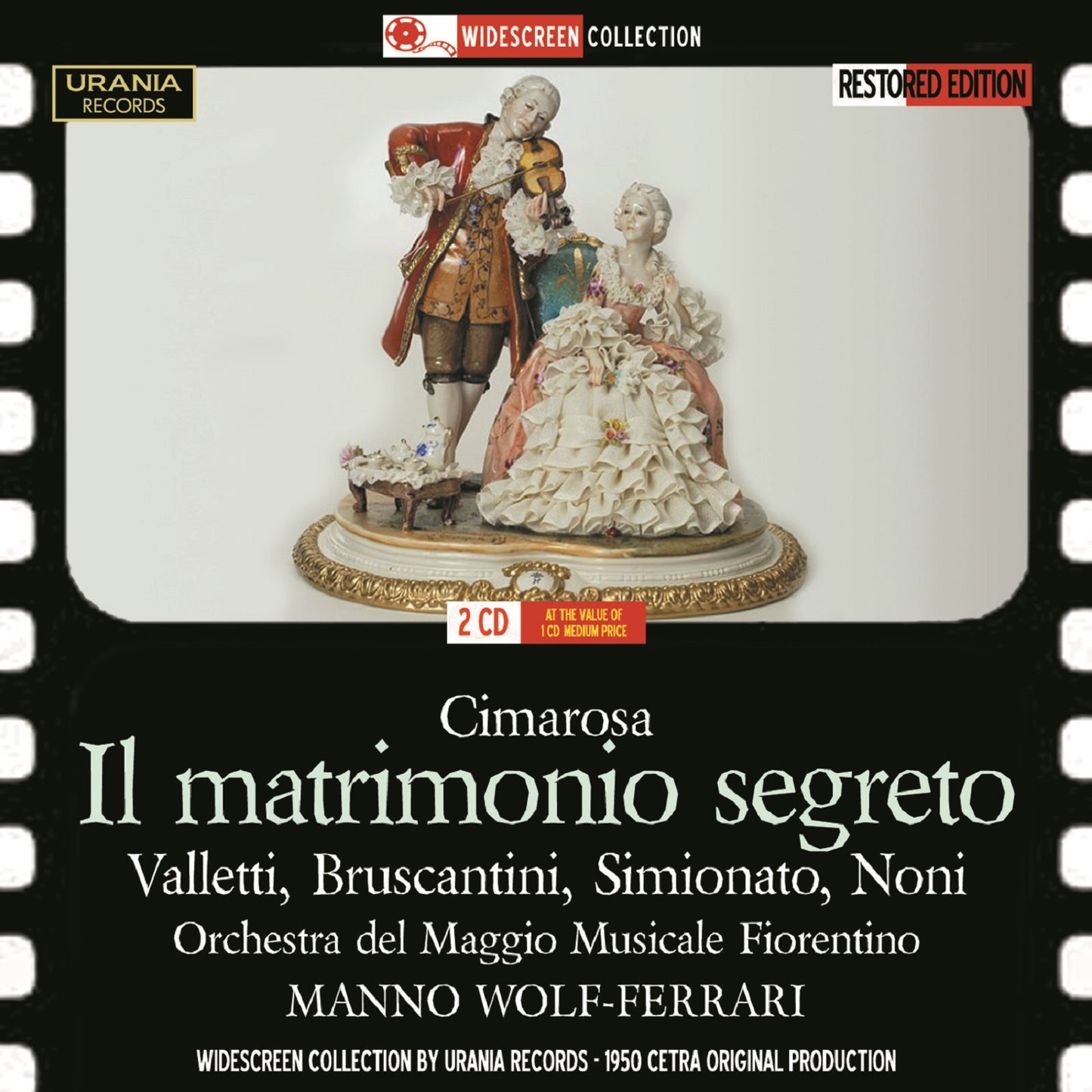 CD cover for Cimarosa’s “Il Matrimonio Segreto” featuring porcelain figurines.