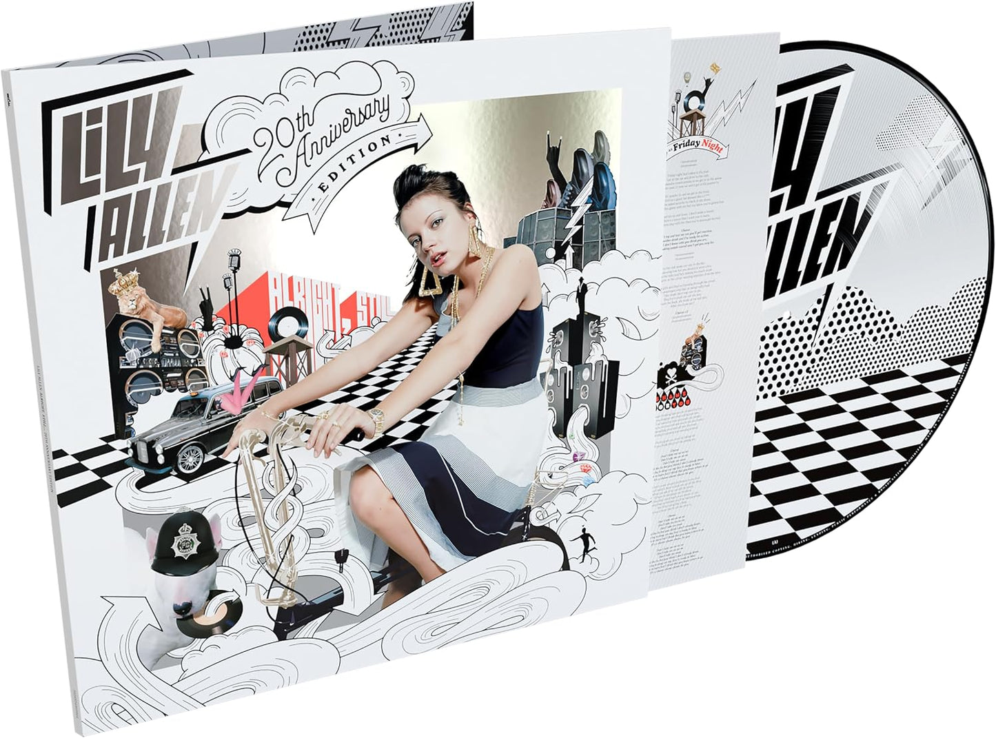 Lily Allen’s “Alright, Still” 20th anniversary picture disc vinyl record.