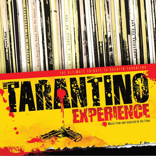 Vinyl album cover for "The Tarantino Experience" with a gun and text.