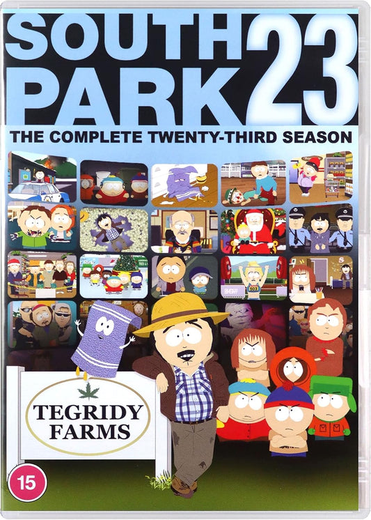 South Park Season 23 DVD cover with collage of cartoon characters.