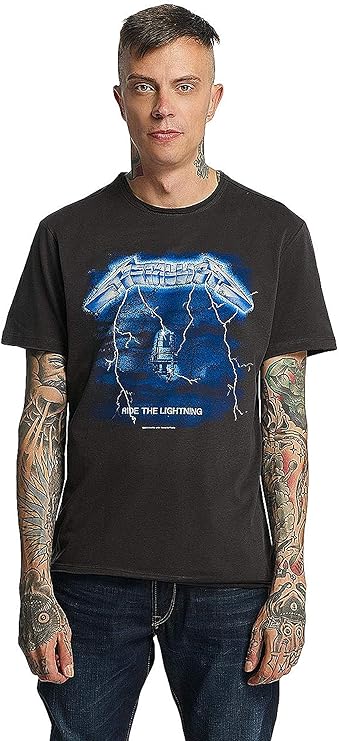 Metallica - Ride The Lightning Amplified Small Vintage Charcoal T Shirt