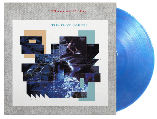 Thomas Dolby’s “The Flat Earth” vinyl record with abstract cover art.